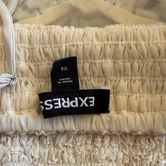 Express Lace Tank Tops in Cream and Brown - Picture 3 of 6